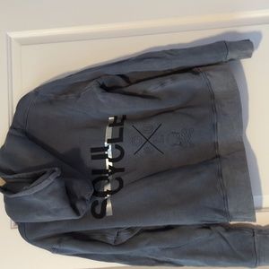 Soulcycle Blue/Grey Hoodie Size Large with skull